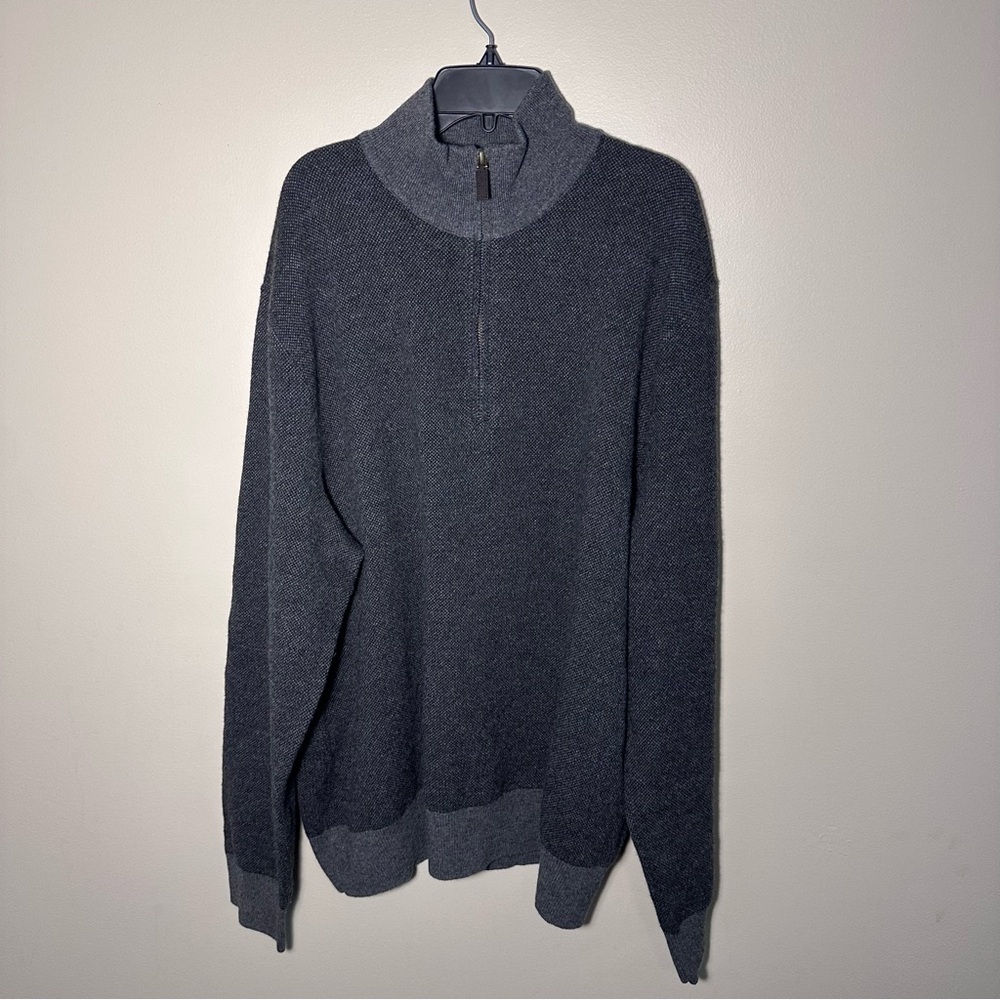 Ralph Lauren Charcoal Zip-Up Wool Sweater